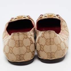 Gucci Beige/Brown GG Canvas Ballet Flats Size 40