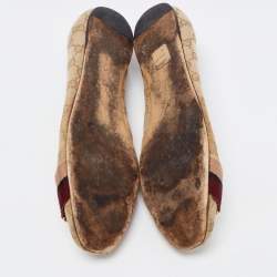 Gucci Beige/Brown GG Canvas Ballet Flats Size 40