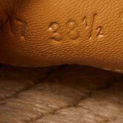 Pre Owned Gucci Beige/Brown GG Supreme Canvas Bee Espadrille Flats Size 38.5