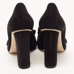 Gucci Black Suede GG Marmont Fringe Pumps Size 38.5