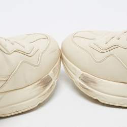 Gucci White Leather Rhyton Low Top Sneakers Size 40.5