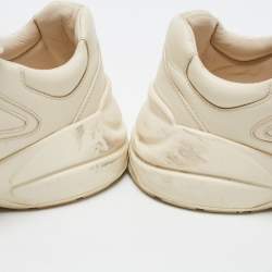 Gucci White Leather Rhyton Low Top Sneakers Size 40.5