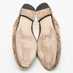 Gucci Beige/Brown GG Canvas Princetown Horsebit Mules Size 37.5