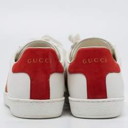 Gucci White Leather Interlocking G Ace Low Top Sneakers Size 39