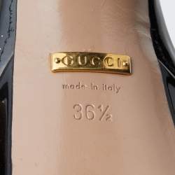 Gucci Black Patent Leather Claudie Platform Sandals Size 36.5
