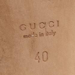 Pre Owned Gucci Brown Leather Web Interlocking G Pumps Size 40