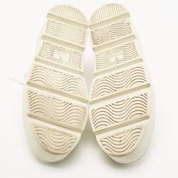 Pre Owned Gucci White Leather Bee Ace Platform Low Top Sneakers Size 37.5