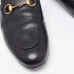 Pre Owned Gucci Black Leather Princetown Mules Size 37.5