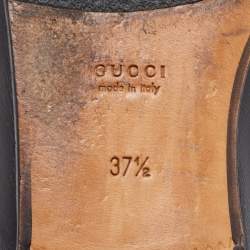 Pre Owned Gucci Black Leather Princetown Mules Size 37.5