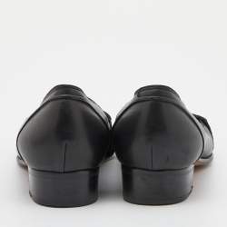 Gucci Black Leather Web Ballet Flats Size 37.5