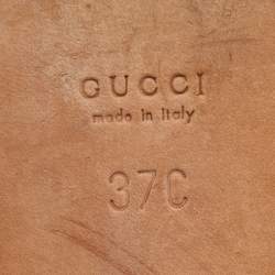 Gucci Black Leather Web Ballet Flats Size 37.5