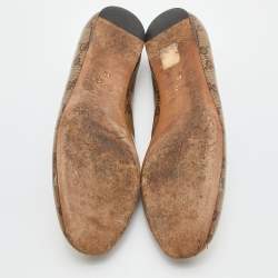 Gucci Beige/Brown GG Crystal Canvas Hysteria Ballet Flats Size 39