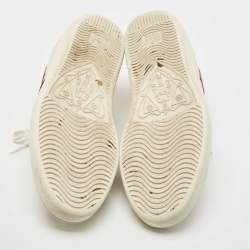 Pre Owned Gucci White Leather Heart Ace Low Top Sneakers Size 37