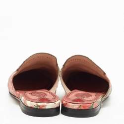 Gucci Multicolor GG Coated Canvas Princetown Horsebit Flat Mules Size 37.5