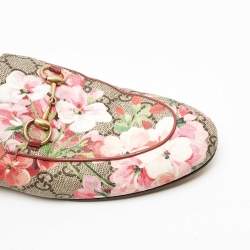 Gucci Multicolor GG Coated Canvas Princetown Horsebit Flat Mules Size 37.5