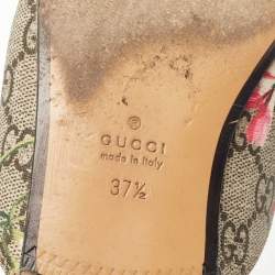 Gucci Multicolor GG Coated Canvas Princetown Horsebit Flat Mules Size 37.5