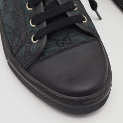 Gucci Blue/Black GG Canvas and Leather Low Top Sneakers Size 37