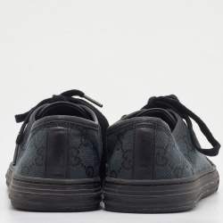 Gucci Blue/Black GG Canvas and Leather Low Top Sneakers Size 37