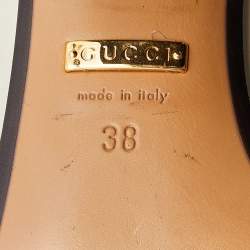 Pre Owned Gucci Off White Leather Peyton GG Sylvie Pearl Studded Loafer Size 38