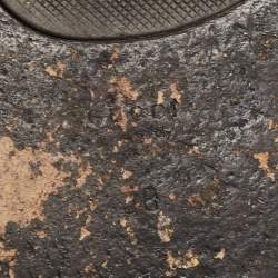 Pre Owned Gucci Black Leather GG Marmont Thong Flats Size 38