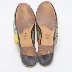 Gucci Multicolor GG Coated Canvas Princetown Flat Mules Size 37.5