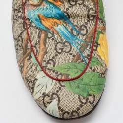 Gucci Multicolor GG Coated Canvas Princetown Flat Mules Size 37.5