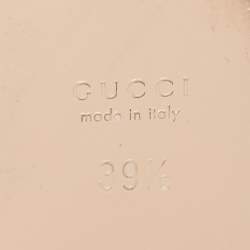 Pre Owned Gucci Cream Leather Bee and Star Embroidered Princetown Flat Mules Size 39.5