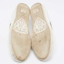 Gucci White Leather Embroidered Bee Sneakers Size 38
