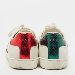 Gucci White/Red Leather Heart Ace Low Top Sneakers Size 40
