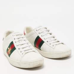 Gucci White Leather Ace Low Top Sneakers Size 35.5