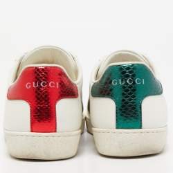 Gucci White Leather Ace Low Top Sneakers Size 35.5