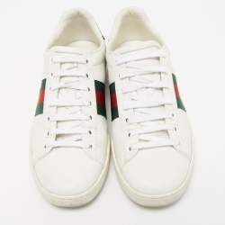 Gucci White Leather Ace Low Top Sneakers Size 35.5
