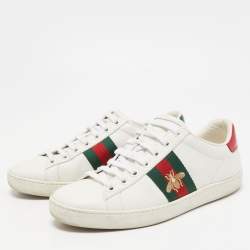 Gucci White Leather Ace Low Top Sneakers Size 35.5