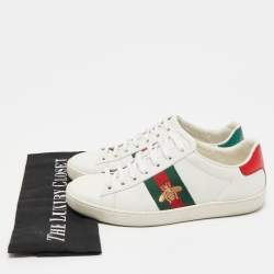 Gucci White Leather Ace Low Top Sneakers Size 35.5