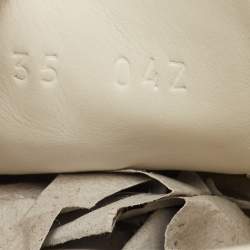 Pre Owned Gucci White Leather Web Detail Bee Embroidered Ace Low Top Sneakers Size 35