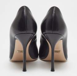 Pre Owned Gucci Black Leather Dionysus Square Toe Pumps Size 35