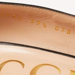 Pre Owned Gucci Black Leather Horsebit Block Heel Pumps Size 39.5