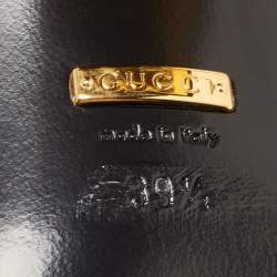 Pre Owned Gucci Black Leather Horsebit Block Heel Pumps Size 39.5