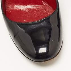 Pre Owned حذاء كعب عالي غوتشي جلد لامع أحمر نعل روكي مقدمة مستديرة مقاس 40