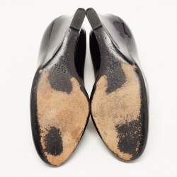 Pre Owned حذاء كعب عالي غوتشي جلد لامع أحمر نعل روكي مقدمة مستديرة مقاس 40