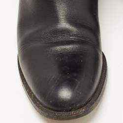 Pre Owned Gucci Black Guccissima Leather 85th Anniversary Knee Length Boots Size 39
