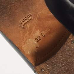 Pre Owned Gucci Black Guccissima Leather 85th Anniversary Knee Length Boots Size 39