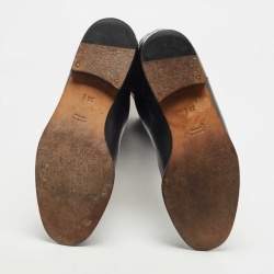 Pre Owned Gucci Black Guccissima Leather 85th Anniversary Knee Length Boots Size 39