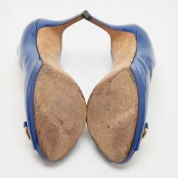 Pre Owned Gucci Blue Patent Leather Hollywood Pumps Size 40