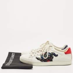 Gucci Multicolor Leather Ace Kingsnake Sneakers Size 39