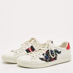 Gucci Multicolor Leather Ace Kingsnake Sneakers Size 39