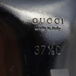 مملوكة مسبقًا Gucci Black Leather and Satin Bow D'orsay Pumps Size 37.5