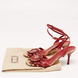 Gucci Red Python Ankle Wrap Sandals Size 36