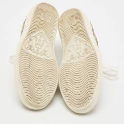 Pre Owned Gucci Beige/Brown GG Supreme Canvas Printed Bee Ace Sneakers Size 36