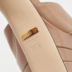 مملوكة مسبقًا Gucci Brown Leather Angel T Strap Platform Pumps Size 37.5